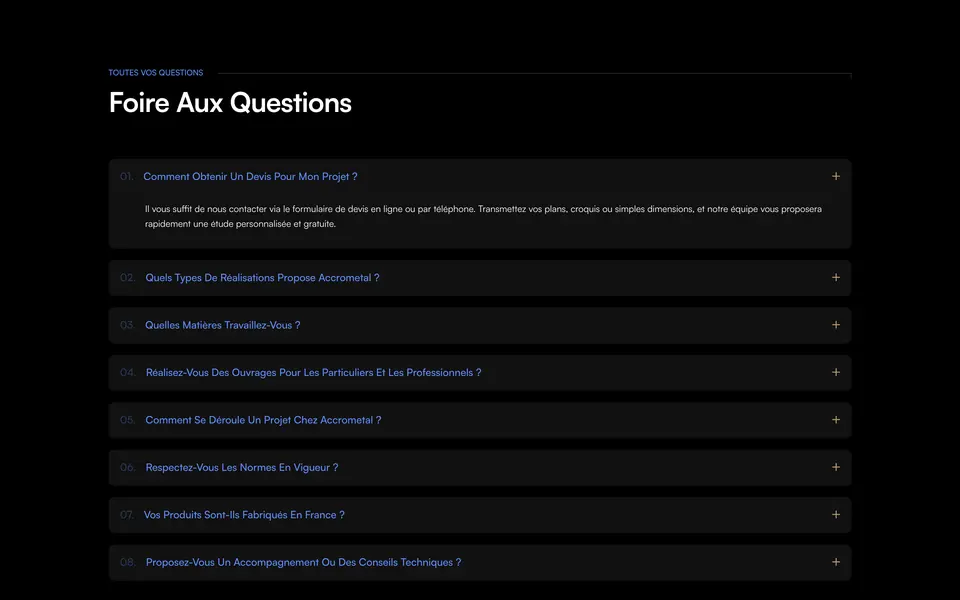 Section du site Accrometal