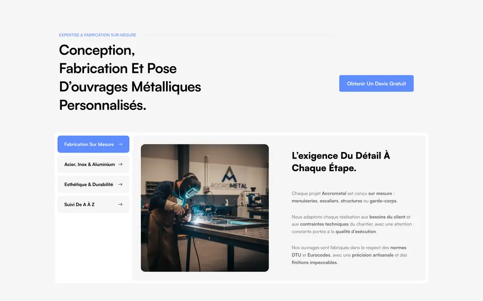 Section du site Accrometal